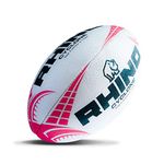 Rhino Cyclone Rugby Ball White/Red Size 5