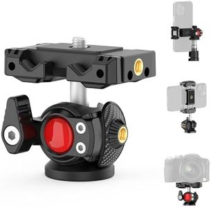 XXZU Tripod Ball Head, Phone Tripod Mount, 360° Rotating Camera Ball Mount, Phone Holder Adapter with Cold Shoe, 1/4" Screw Tripod Head Mount Attachment for Camera,Phone,Monopod, Max Load 4.4lbs