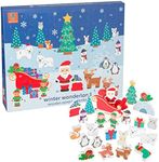 Winter Wonderland Toy Advent Calendar 2023 Kids - Wooden Childrens Calendars for 1 Year Old Baby, Toddler Boys Girls with Santa, Snowmen, Elves, Animals - Christmas Countdown Gifts by Orange Tree Toys