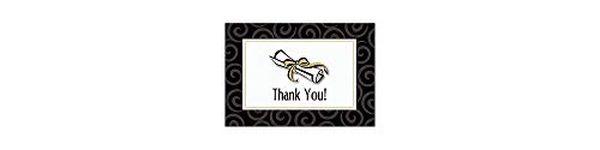 Amscan 486012 Graduation Day Folded Thank You Cards w/Add-On, Handouts, Multicolor, 3 11/16" x 5 1/2" 4ct