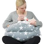 Chilling Home Pregnancy Pillow Nursing Pillow, Breastfeeding Pillow Maternity Pillow Pregnancy Pillow for Sleeping with Cotton Cover, Adjustable Waist Strap and Safety Fence Baby Feeding Pillow