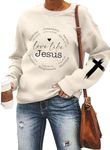 LOTUCY Christian Sweatshirts Women Love Like Jesus T Shirt Faith Religious Saying Inspirational Long Sleeve Pullover, Apricot, X-Large