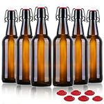 YEBODA 16 oz Amber Glass Beer Bottl