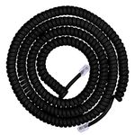 Power Gear Coiled Telephone Cord, 2 Feet Coiled, 12 Feet Uncoiled, Phone Cord Works with All Corded Landline Phones, for Use in Home or Office, Black, 27639