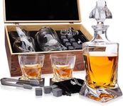 Whiskey Decanter Set by Royal Reserve – Whiskey Gift Set - Twisted Bourbon Decanter 34 oz 1000 ml with Glasses, Whiskey Stones, Coasters, Tongs – Whiskey Gifts for Men, Husband, Dad Christmas