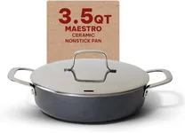 Alva Maestro Nonstick Frying Pan Skillet, Ceramic Coated Aluminium for a Contemporary Design, Non Toxic, PFAS & PFOA Free, Oven Safe with Stainless Steel Handle - Two-Piece Skillet