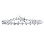 Traditional Bridal Jewelry Slender Danity Cubic Zirconia AAA CZ Pear Shape Tennis Bracelet Teardrop for Women Wedding Silver Plated 7 Inch