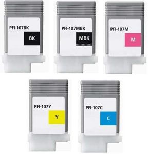 MS.R Remanufactured Ink Cartridges Replacement for Canon PFI-107 to use with Professional Inkjet iPF670 iPF680 iPF685 iPF770 iPF780 iPF785 Printers (2MBK, BK, C, M, Y) 6 Pack