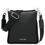 Calvin Klein Women's Fay North/South Small Crossbody, Black/Silver