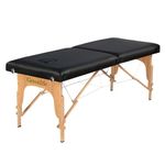 GreenLife® Basic™ Super Stable 28 Inches Width Height Adjustable Portable 2 Fold Massage Reiki Facial Table Bed (Table Only, Black, Without Carrying Bag & Head Rest & Arm Rests)