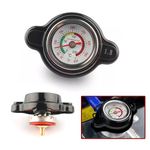 cueclue 1 PC Car Radiator Cover Cap, High Pressure Radiator Cap with Temperature Gauge, 1.8 Bar Radiator Cap, Off-road Modification, Fit for Most Car Motorcycle Dirt Bike (Black)