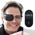 Astropic 12Pcs Large Eye Patch for Adults Kids Big Glasses (Large, Black)