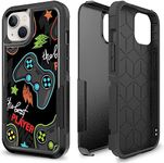 Candykisscase Case for iPhone 15, Gaming Controller Best Player Pattern Shock-Absorption Hard PC and Inner Silicone Hybrid Dual Layer Armor Defender Case for Apple iPhone 15 6.1"