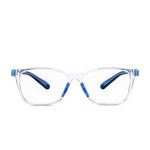 Intellilens | Zero Power Blue Cut Computer Glasses | Anti Glare, Lightweight & Blocks Harmful Rays | UV Protection Specs | For Boys & Girls | Transparent| Wayfarer | Small