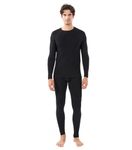 DAVID ARCHY Thermal Underwear Set Men's Ultra Soft Cotton Base Layer Thermal Set Long John with Fly for Winter Workout