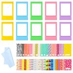 10 PCS Mini Instant Photo Frames With 40 Sheets Instant Photo Sticker And 1Pcs Cleaning Cloth Compatible With Fujifilm Instax Mini 11 9 8 70 7s 90 26 Instant Camera Photo(not include the film)