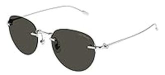 Montblanc MB0239S-001 51 Sunglass Man Metal Sunglasses, Sport, Black (Black), One Size