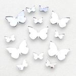 Pack of 10 Butterfly Acrylic Mirrors - (Five x 6cm and Five x 4cm)