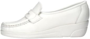 Nurse Mates Shoes Women Pennie White Moccasin Nursing Shoes 103814-12W, Moccasin, 12 Wide