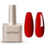 MAYCHAO Red Gel Nail Polish 1Pc 15ML Red Gel Polish Valentine's Day Gift Soak Off UV LED Nail Polish Nail Art Starter Manicure Salon DIY at Home, 0.5 OZ