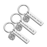 WUSUANED No Matter When Compass Best Friend Keychain Set Long Distance Friendship Gift for Sister Best Friends (No matter where what when)