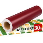 WRAPXPERT Maroon Permanent Vinyl,12" x30ft Matte Wine Red Vinyl for Cricut,Satin Burgundy Adhesive Vinyl Roll for Cricut,Silhouette