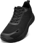 Akk Extra Wide Black Shoes for Men - Wide Toe Box Athletic Walking Sneakers Comfort Slip Resistant Running Tennis Shoes for Man Long Distance Size 10