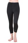 ROVARS Women Lycra Stretch Capri Black_2Xl