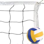 BlesMaller Volleyball Net and Size 5 Volleyball, Portable & Foldable Durable Volleyball Training Net for Outdoor Sports in the Backyard, Park, Beach and Other Outdoor Systems (9.5 m x 1 m)