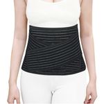 Abdominal Binder Post Surgery - Postpartum Belly Band Wrap Post C Section Belly Binder Recovery Belt Stomach Compression Hernia Belt For Men or Women After Pregnancy, Hysterectomy (Black, S/M)