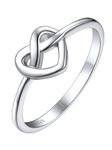 ChicSilver Infinity Heart Ring 925 Sterling Silver Love Knot Ring Promise Ring for Women