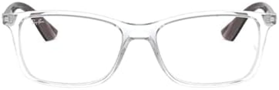 Ray-Ban Rx7047 Rectangular Prescription Eyeglass Frames, Transparent on Grey/Demo Lens, 54 mm