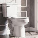 White 2-piece Elongated Toilet with Standard 12-in Rough-in , ELLAI Powerful Single Flush 1.28 GPF ADA Chair Height Toilet (Seat Included)