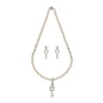 Sri Jagdamba Pearls Dealer Freshwater White Pearl Pendant Necklace set | Necklace to Gift Women & Girls| With Certificate of Authenticity