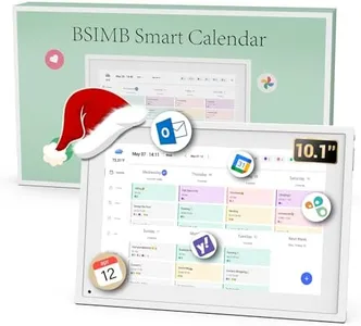BSIMB 10.1 Inch Digital Calendar - Chore Chart, Meal Planner, Rewards System, Photo Display, Smart Electronic Calendar Touchscreen Interactive Display for Family Schedules Seamless Scheduling White