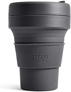 STOJO Pocket Cup Collapsible Silicone Pocket Cup, Carbon, S1-CBN