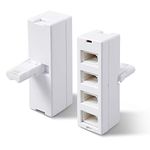 rhinocables BT Socket Adapter — Double 2-Way, Triple 3-Way, Quad 4-Way Splitter — For Telephone Socket, Plug Extender Phone, Fax, Modem (Quadruple)