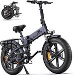 ENGWE Electric Bike Folding E-Bike for Adults, 20''*4.0 Fat Tire Electric Bicycle, 48V 16Ah Battery Range to 150km, Shimano 8-Gears All -Terrain, ENGINE Pro (Grey) (Grey)