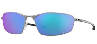 Oakley Unisex Adults’ Oo4141 Whisker Sunglasses, Satin Chrome/Prizm Sapphire Iridium, 60/16/130