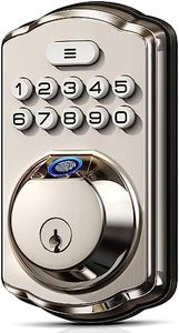 Veise Fingerprint Door Lock, Keyless Entry Door Lock, Electronic Keypad Deadbolt, Biometric Smart Locks for Front Door, Auto Lock, Anti-Peeking Password, Easy Install, Satin Nickel