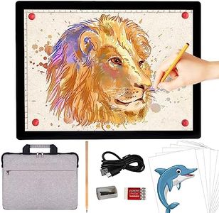 A4 Rechargeable Light Box with Bag, iVAOOZE Wireless Magnetic Tracing Light Pad, 5 Levels Brightness Light Table, Cordless Battery Powered Light Drawing Board for Diamond Painting Cricut Weeding Vinyl