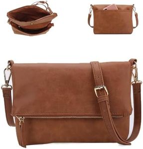 Rhockyrhiver Small Crossbody Bags for Women wiht Vegan Leather,Messenger Bag Women,Womens Bag Cute Designer Shoulder Bag,Anti Theft Crossbody Purse,Brown Bag