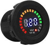 VIFER Motorcycle Voltmeter, DC 12V Motorcycle Car LED Digital Display Voltmeter Waterproof Voltage Volt Meter Gauge for Boat Marine Vehicle Motorcycle Truck Camper ATV UTV