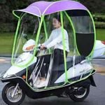 2024 Upgrade Fully Enclosed Motor Scooter Umbrella, Portable Mobility Motorcycle Sun Shade Rain Cover Waterproof Foldable Scooter Cover for Rain Snow Wind Extreme Weather(have mirror)