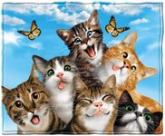 Cats Selfie Fleece Throw Blanket