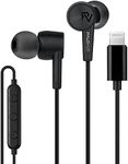 PALOVUE iPhone Headphones Earbuds Earphones wtih Lightning Connector Apple MFi Certified Compatible 14 13 12 11 Pro Max X XS XR 8 7 Plus with Microphone Controller SweetFlow Black