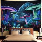 Meagtlva Wall Tapestry, Mushroom Tapestry, Colorful Hippie Tapestry for Bedroom Aesthetic Hanging Tapestry Backdrop Wall Blanket Living Room Dorm (150x130cm, Huge Mushroom)