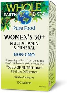Natural Factors Whole Earth & Sea Women's 50+ Multivitamin & Mineral - Daily Multivitamin with Calcium, Selenium & More - Supports Bone & Brain Health - 120 Tablets (60 Servings)