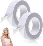2 Rolls Double Sided Fashion Body Tape, 16 Feet Extra Strength All Day Adhesive Clothing Tape Gentle Clear Fabric Double Sided Tape Beauty Tape for Fabric, Dress, Clothing, Hemming, Lingerie