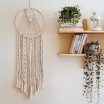 GUL DECOR | The Macrame Wall Hanging Dream Catcher | Boho Wall Decor Woven Wall Art Bohemian Hanging with Home Decoration for Apartment Bedroom Living Room,